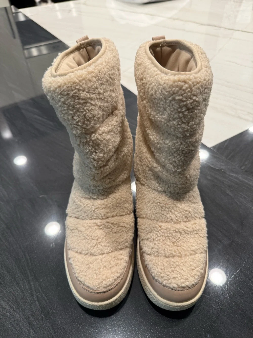 Target Beige Mid-Calf Winter Boots